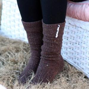 Knitted Brown Boot socks, Winter so..