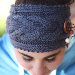 Knitted Headband - Chocolate , Roya..