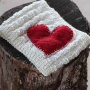 Red Heart Knitted Headband - Ivory ..