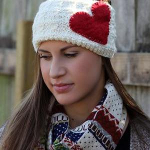 Red Heart Knitted Headband - Ivory ..