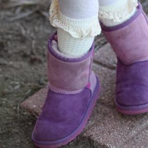 Kids Vintage Socks - Ivory, Crochet Socks, Girls..