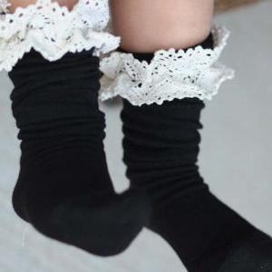 Kids Vintage socks - Black and Whit..