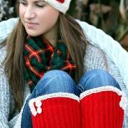 Red Heart Knitted Headband - Ivory , Cable Knit ,infinity, Crochet, Linen, Wide Headband, Felt, Turban, Christmas Gift, Love