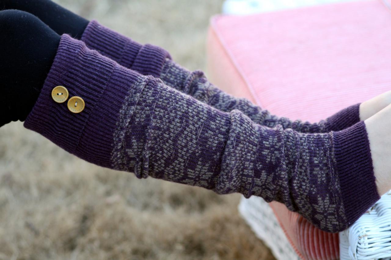 Wool Legwarmers - Boho,Christmas, purple socks, snowflake, Polka dot, blue , Socks,Gift, winter socks, leg warmers with lace.