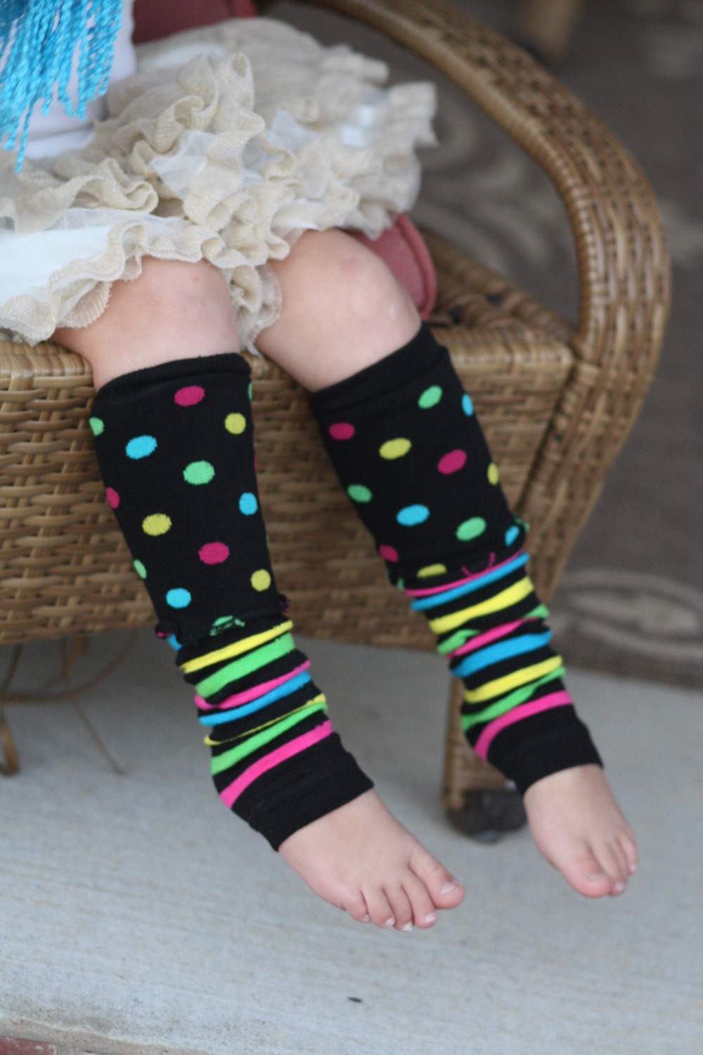 Kids Leg Warmers Girls Boot Cuffs, Rainbow Socks, Colorful Legwarmers