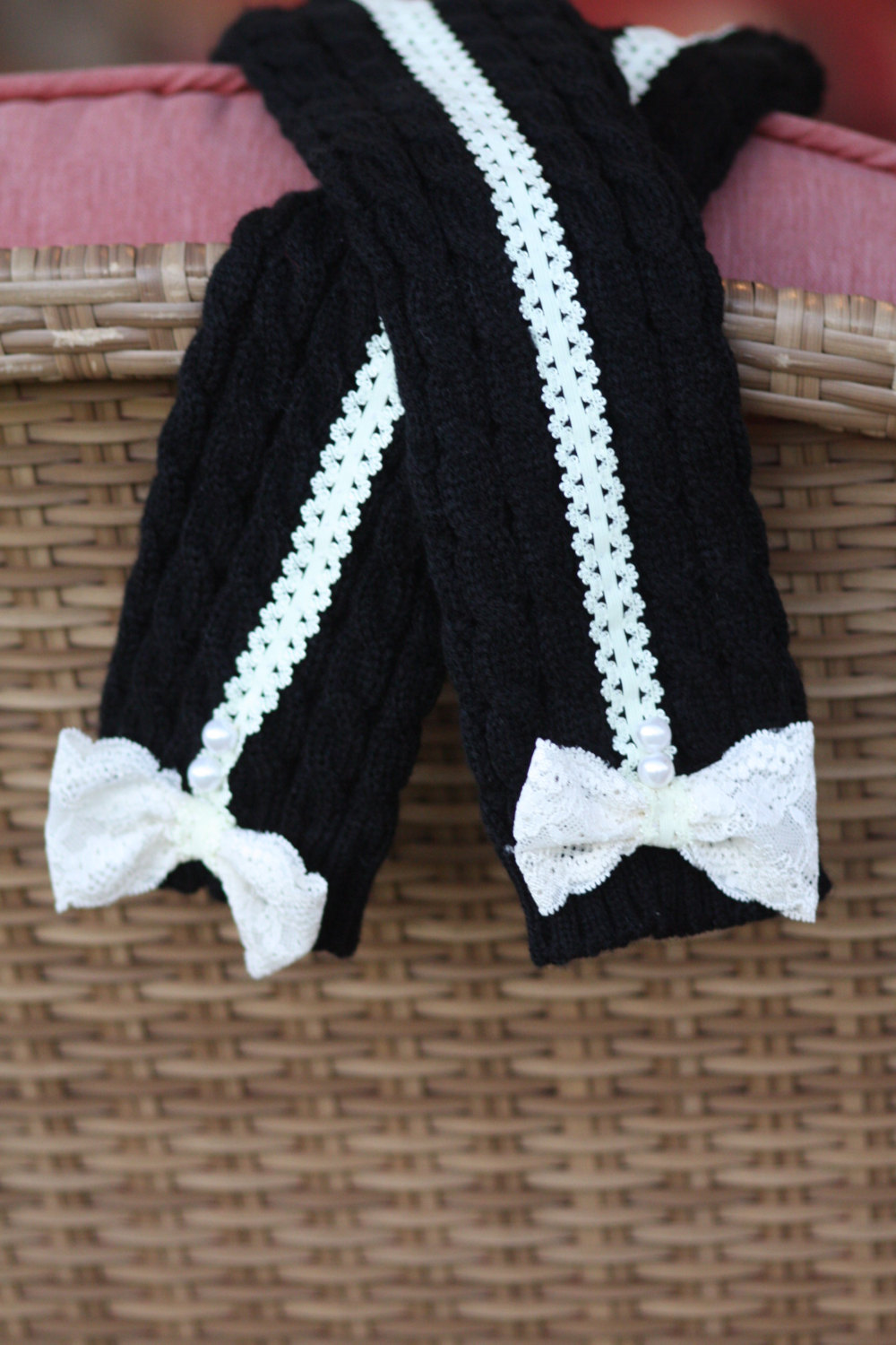 Kids leg warmers- Girls Boot Cuffs, Black and White Socks, legwarmers, Boho, Lace Bow. Christmas gift, Children Winter Socks