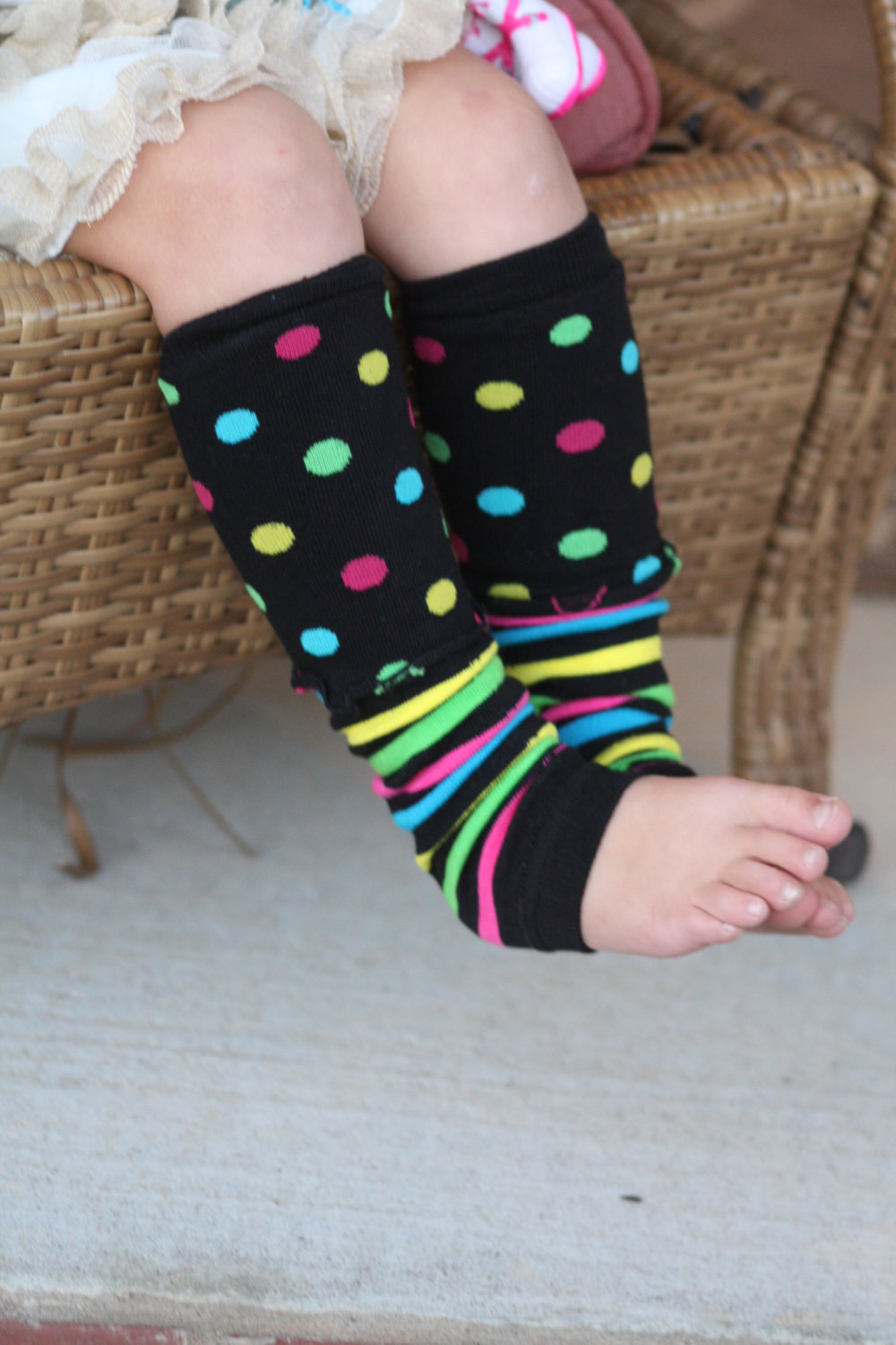 Kids Leg Warmers Girls Boot Cuffs, Rainbow Socks, Colorful Legwarmers